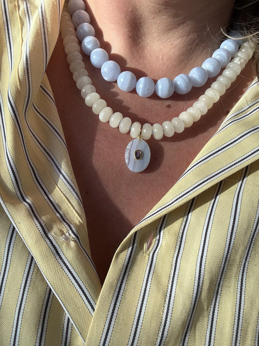 Buttercream with Chalcedony Charm