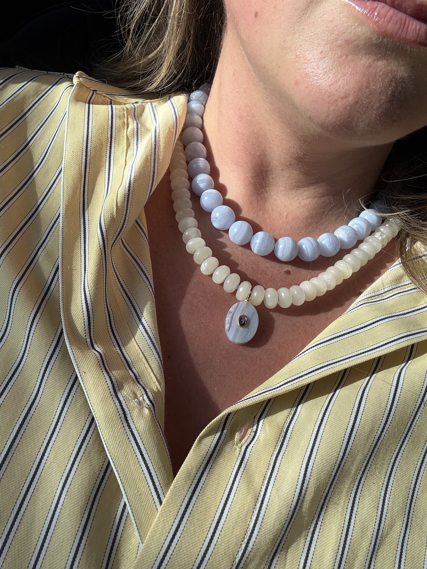 Buttercream with Chalcedony Charm