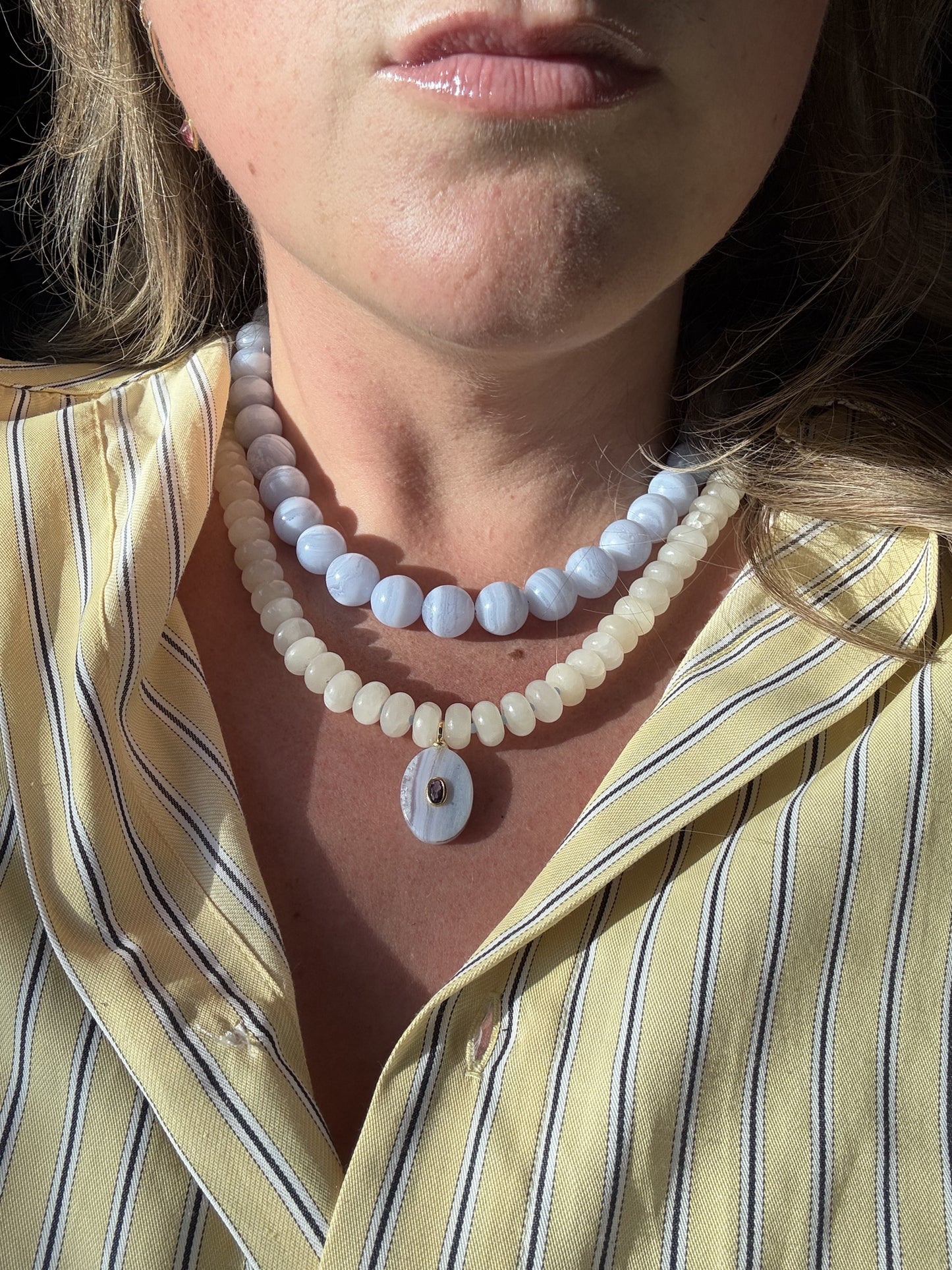 Buttercream with Chalcedony Charm